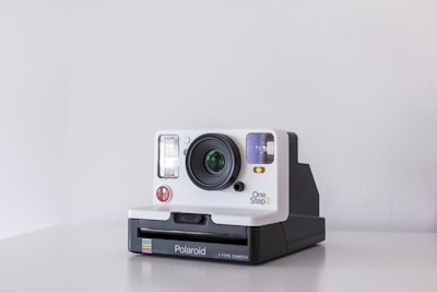 Vintage instant camera with film
